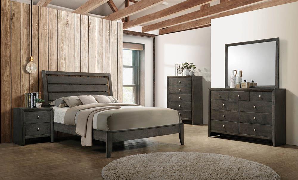 Serenity 4-piece Full Sleigh Bedroom Set Mod Grey