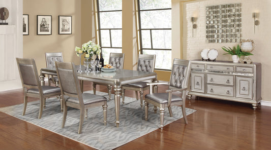 Danette Dining Room Set Metallic Platinum