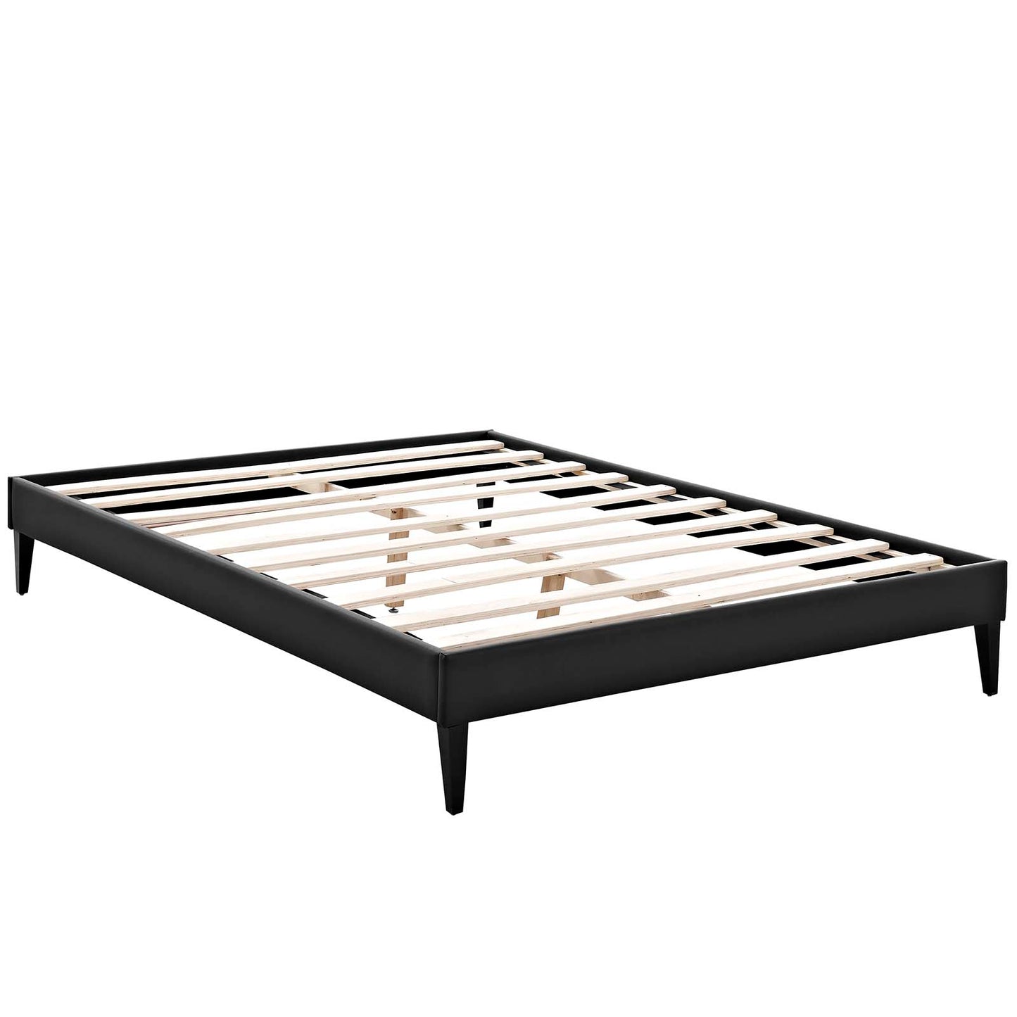 Tessie Full Vinyl Bed Frame with Squared Tapered Legs