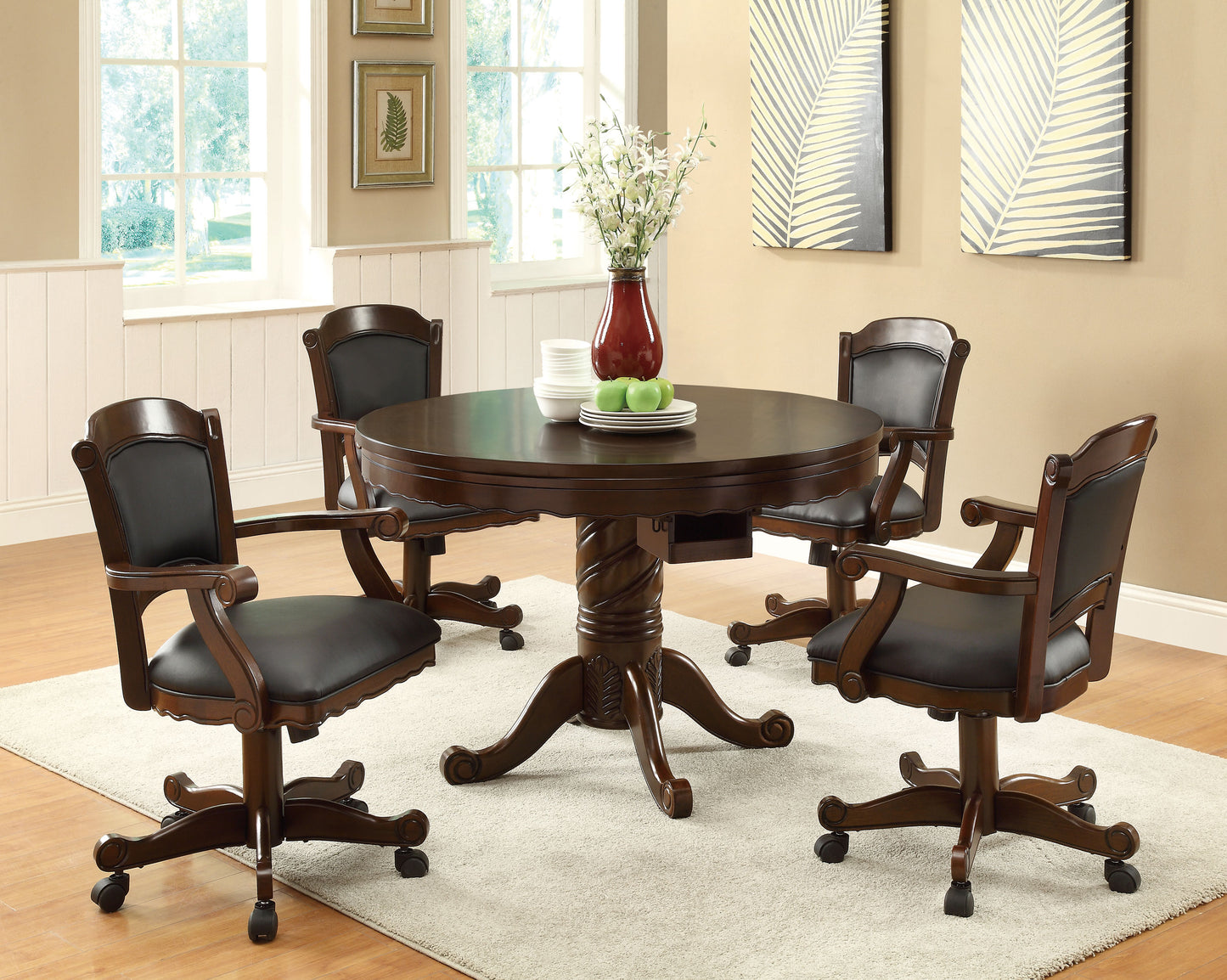 Turk 5-piece Game Table Set Tobacco and Black