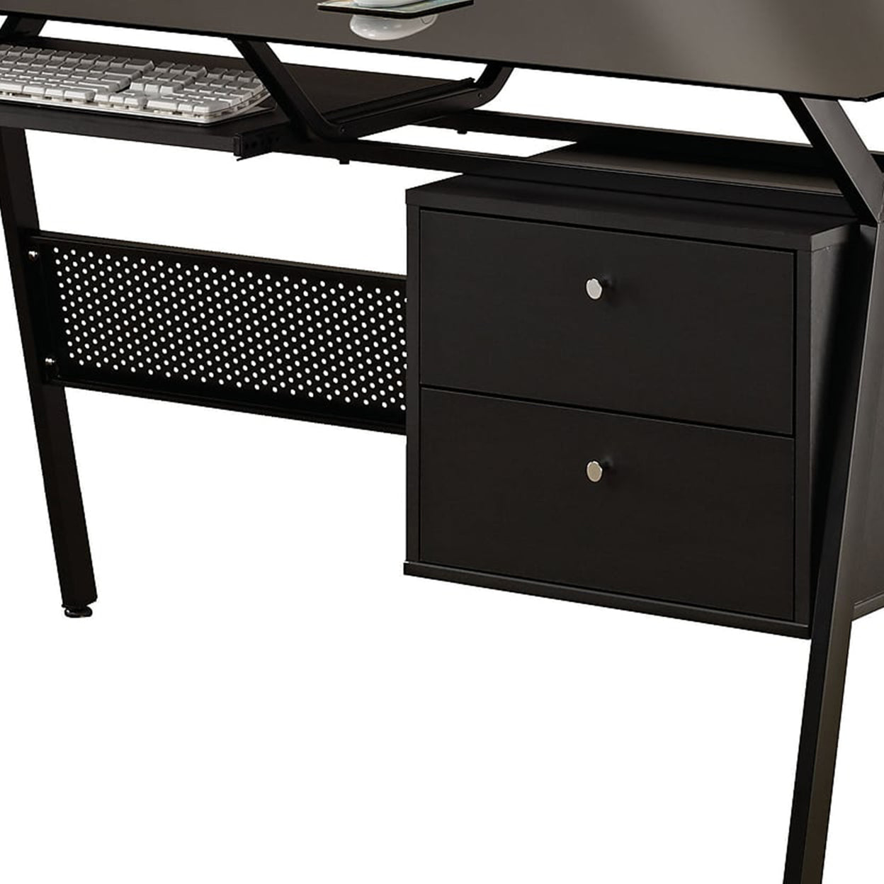 Weaving 2-drawer Computer Desk Black