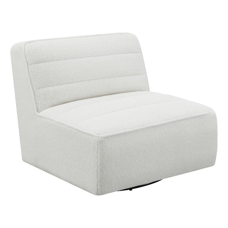 Upholstered Swivel Armless Chair Natural