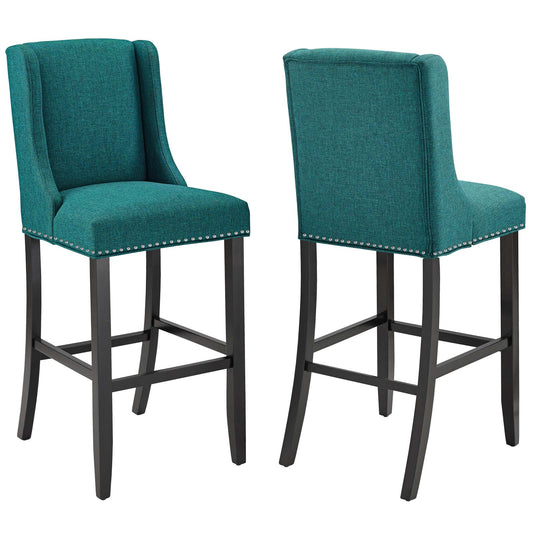 Baron Bar Stool Upholstered Fabric Set of 2