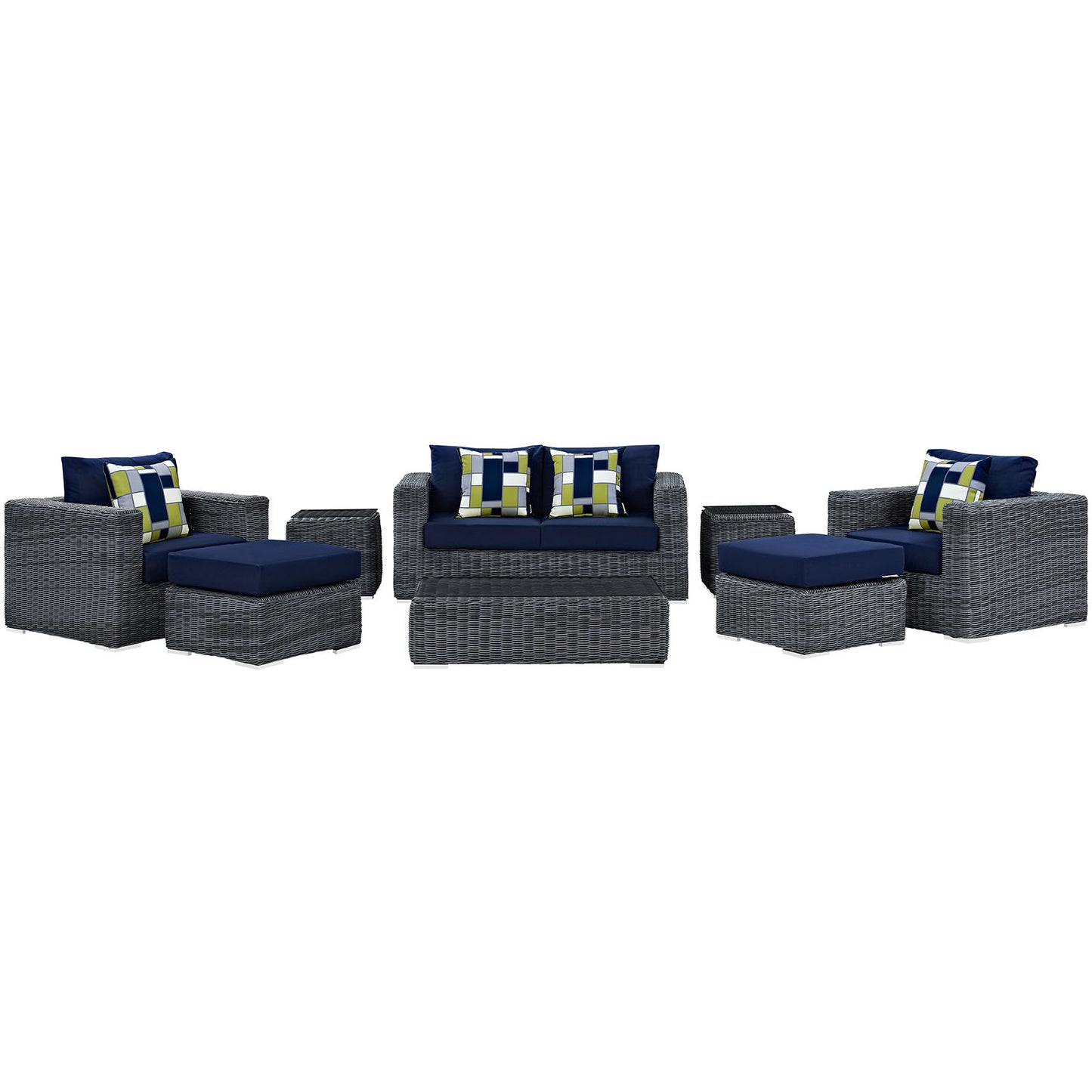 Summon 8 Piece Outdoor Patio Sunbrella® Sectional Set