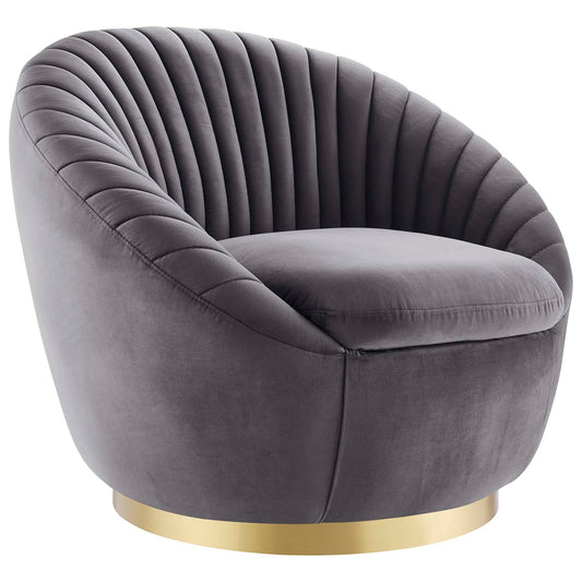 Whirr Tufted Performance Velvet Swivel Chair