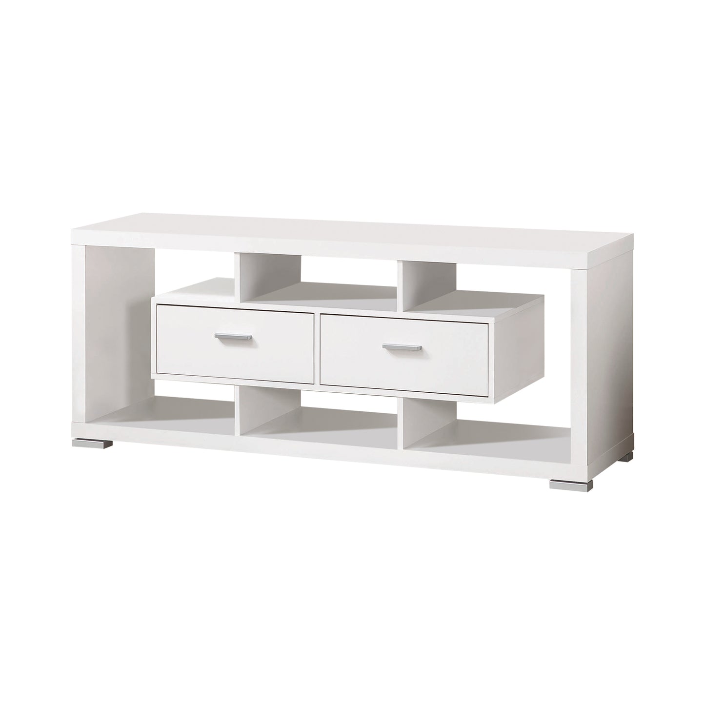 2-drawer Rectangular TV Console White