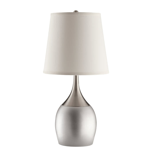 Empire Shade Table Lamps Silver and Chrome (Set of 2)