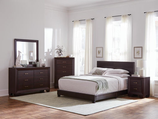 Dorian 5-piece California King Bedroom Set Brown and Dark Cocoa