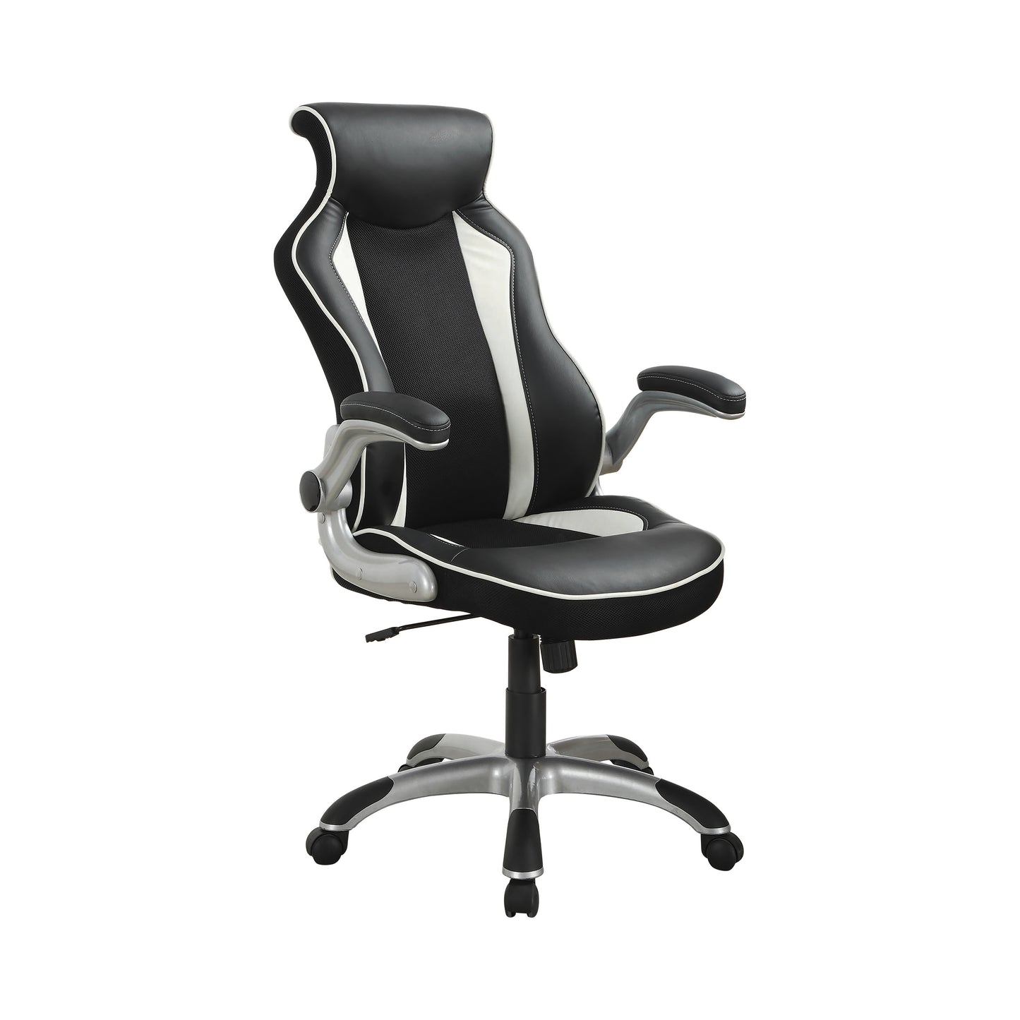 Adjustable Height Office Chair Black and Silver