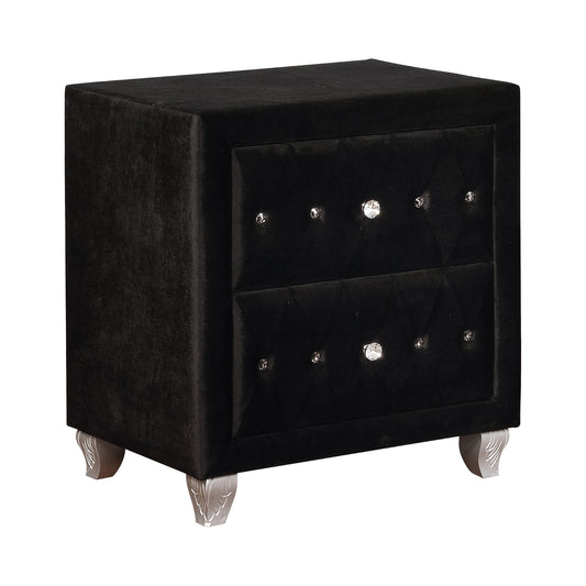 Deanna 2-drawer Rectangular Nightstand Black