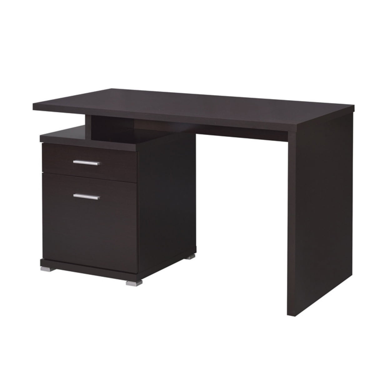 Irving 2-drawer Office Desk with Cabinet Cappuccino