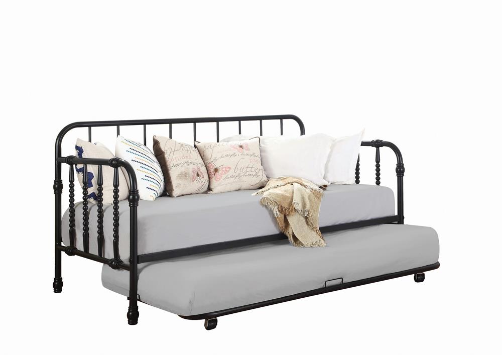 Marina Twin Metal Daybed with Trundle Black