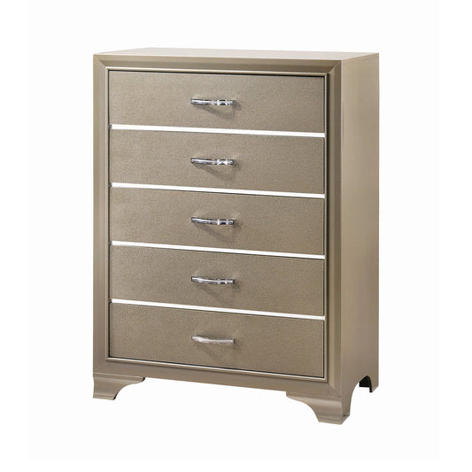 Beaumont 5-drawer Rectangular Chest Champagne