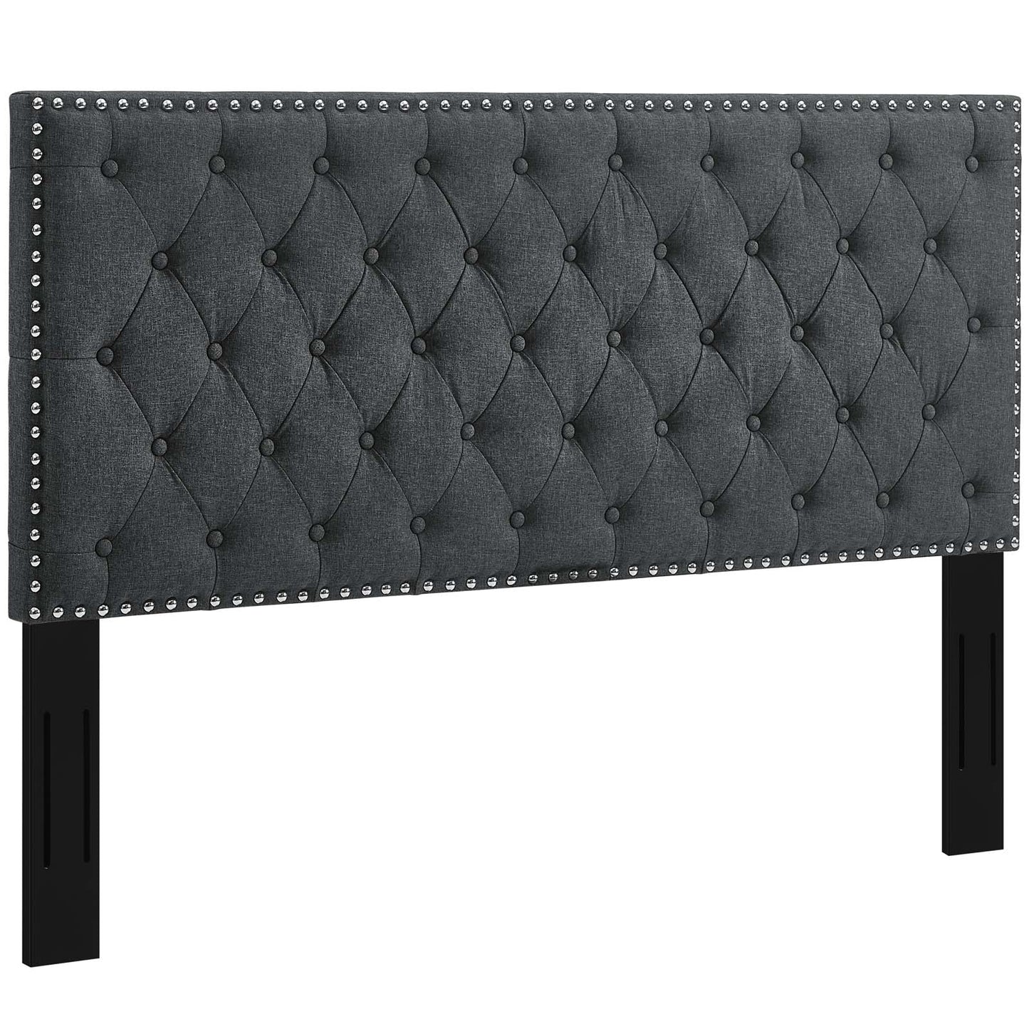 Helena Tufted Full / Queen Upholstered Linen Fabric Headboard