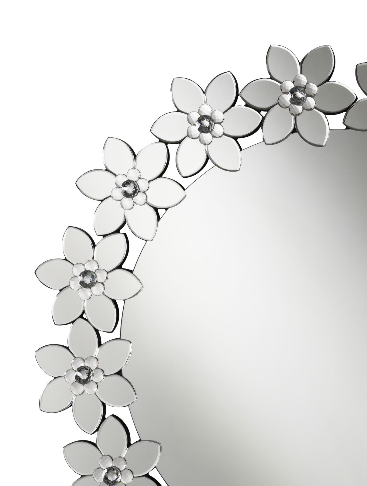 Cordelia Round Floral Frame Wall Mirror