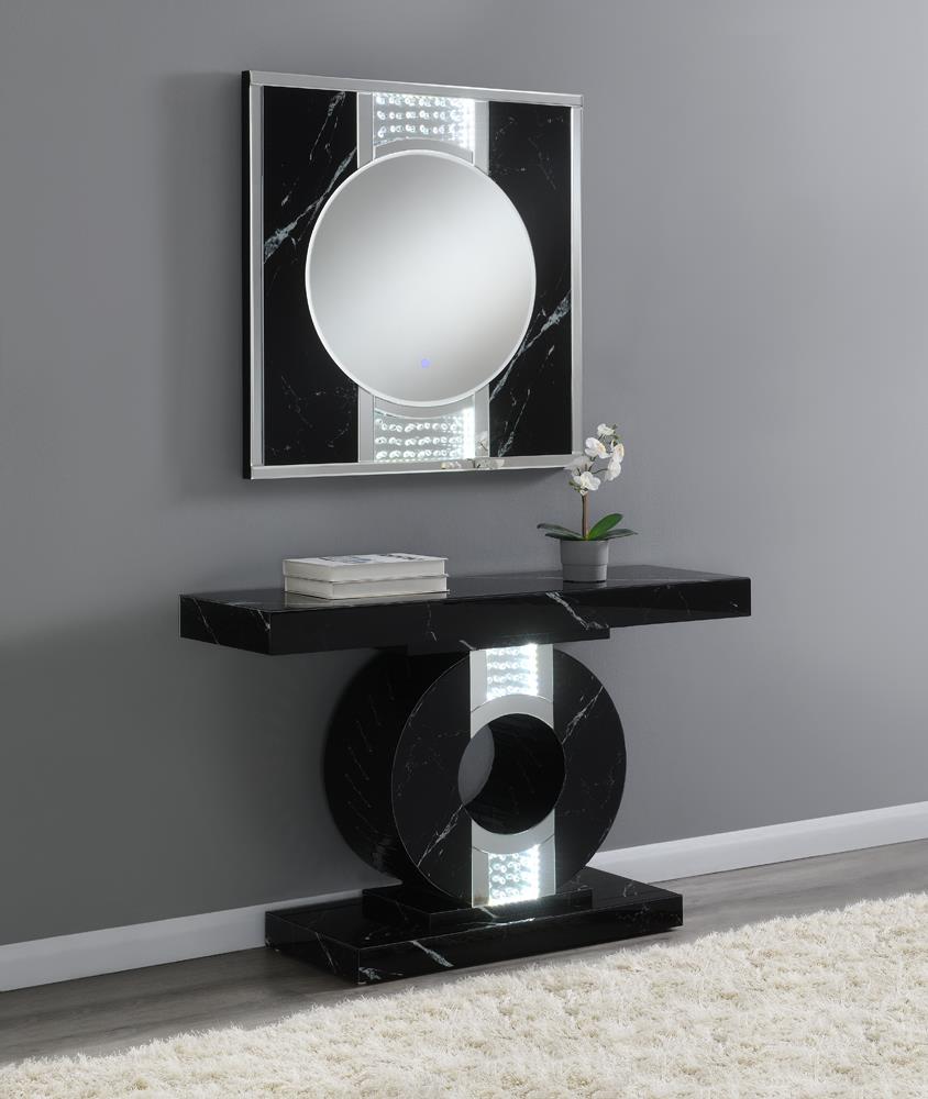 Geometric Console Table with LED Lighting Black