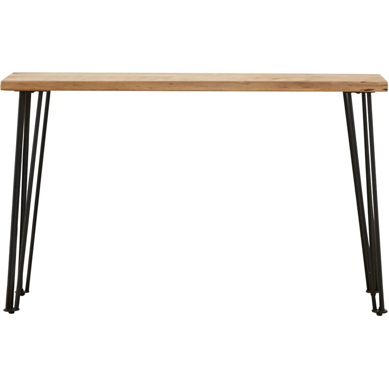 Gano Sofa Table with Hairpin Leg Natural and Matte Black