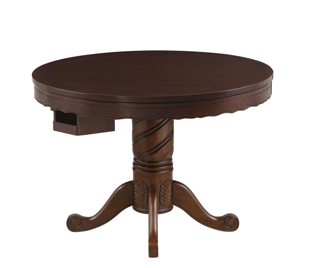 Turk 3-in-1 Round Pedestal Game Table Tobacco