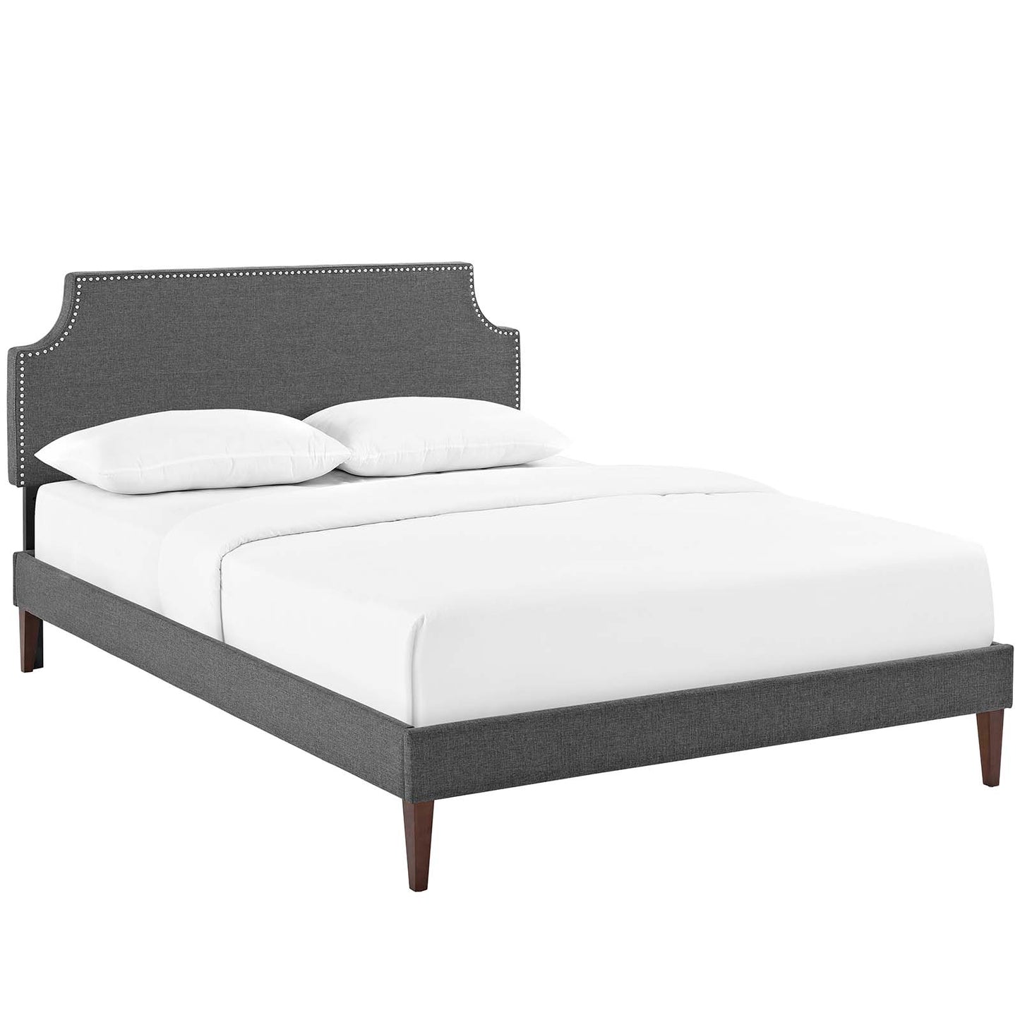 Corene Full Fabric Platform Bed with Squared Tapered Legs