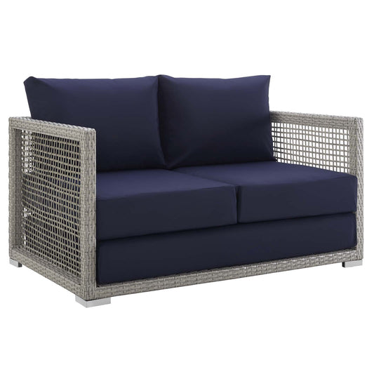 Aura Outdoor Patio Wicker Rattan Loveseat