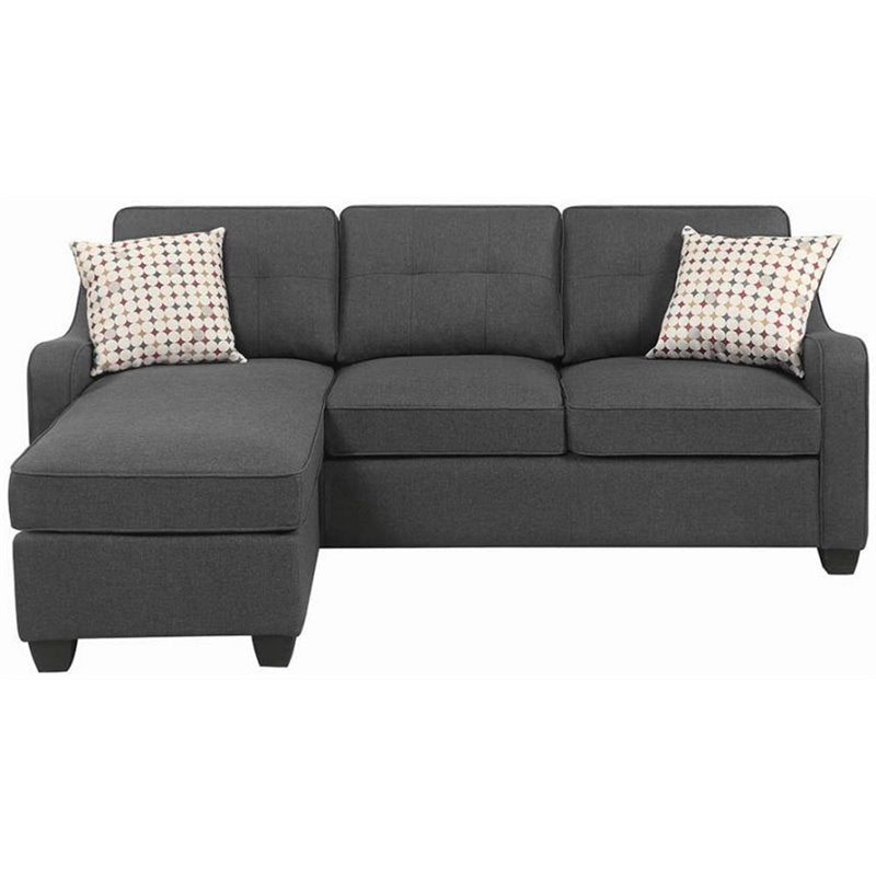 Nicolette Upholstered Tufted Sectional Dark Grey