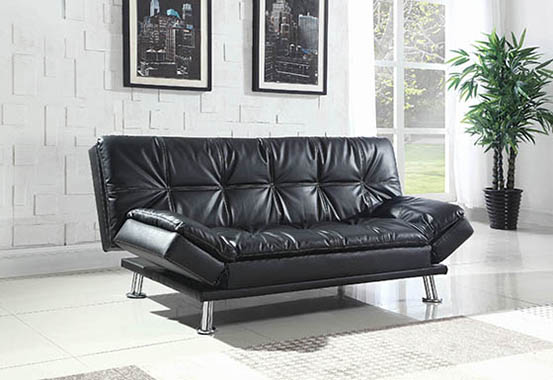 Dilleston Tufted Back Upholstered Sofa Bed Black