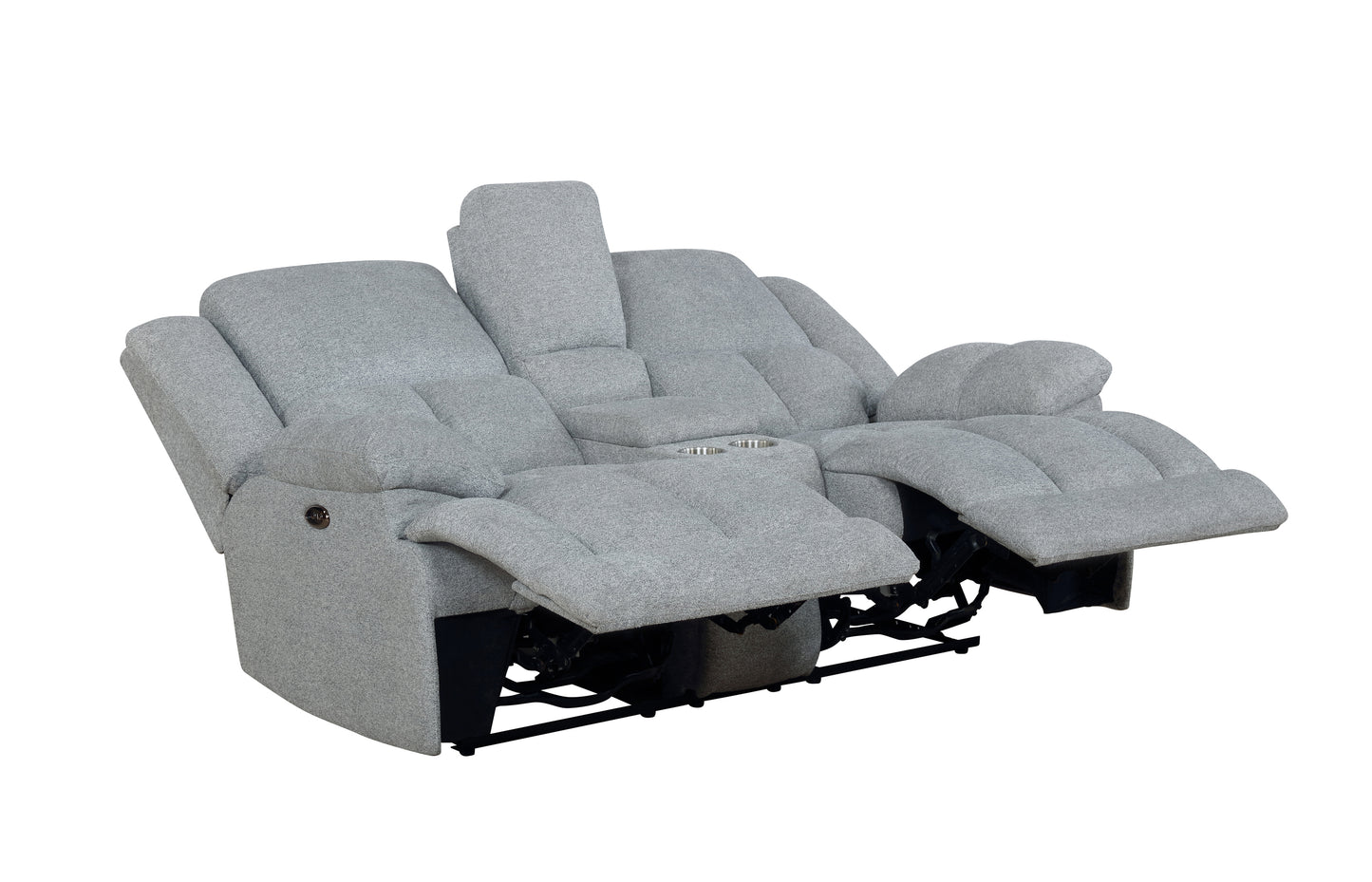 Waterbury Upholstered Motion Loveseat with Console Grey