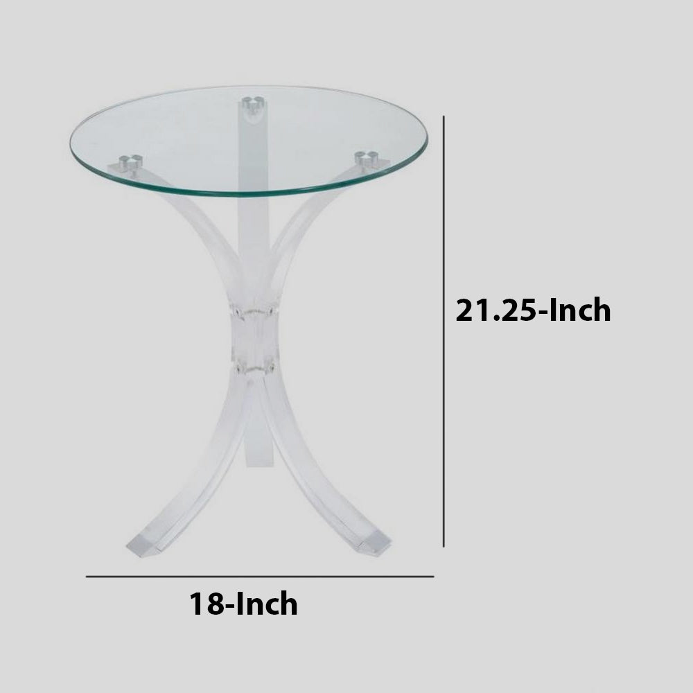 Round Accent Table Clear