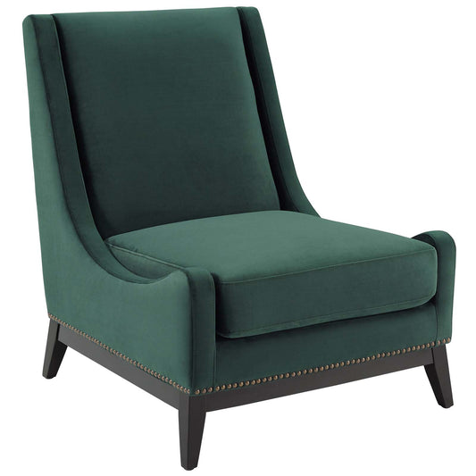 Confident Accent Upholstered Performance Velvet Lounge Chair