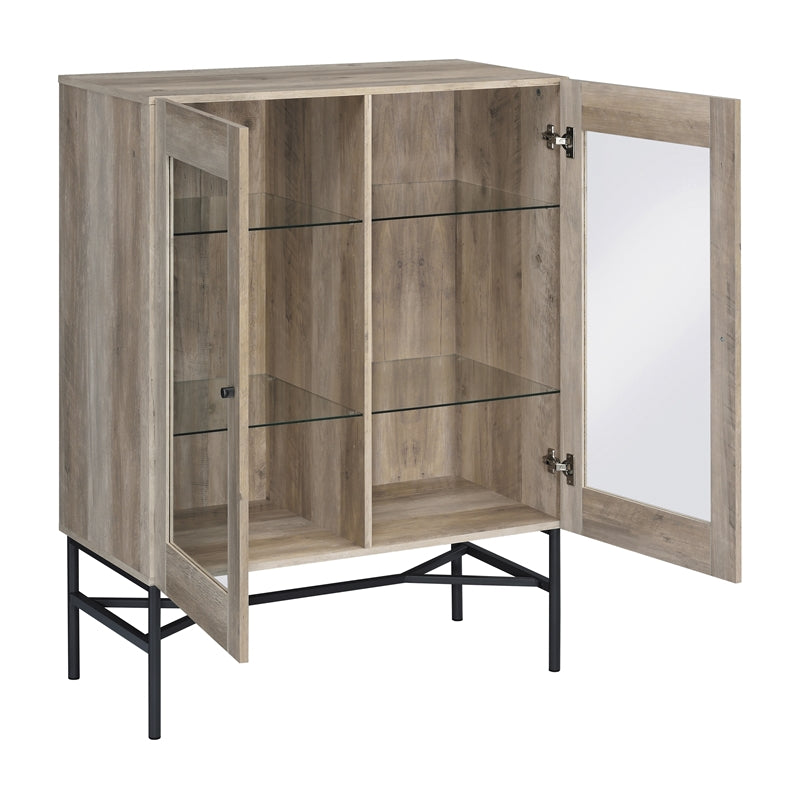 2-door Accent Cabinet with Glass Shelves