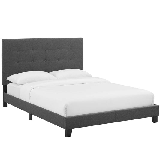 Melanie Full Tufted Button Upholstered Fabric Platform Bed