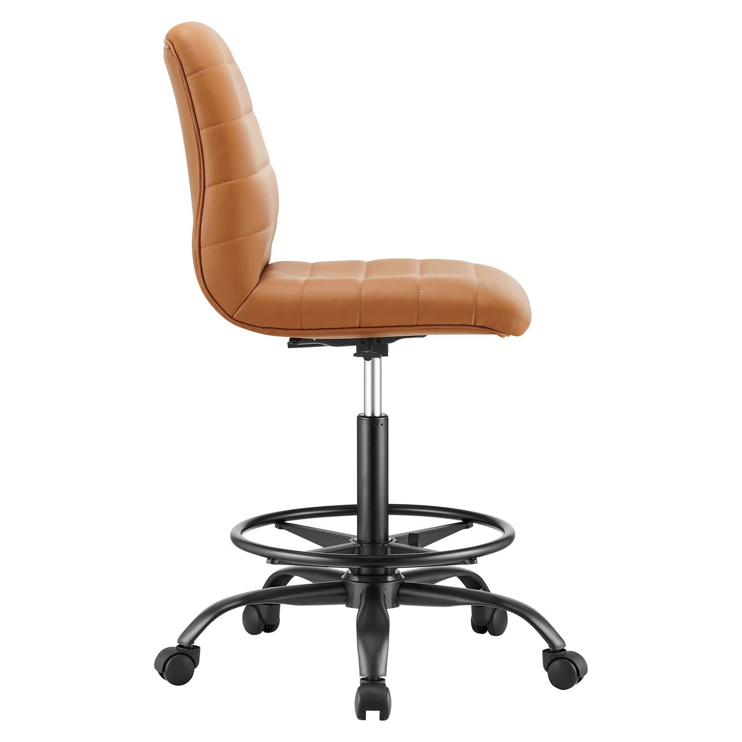 Ripple Armless Vegan Leather Drafting Chair