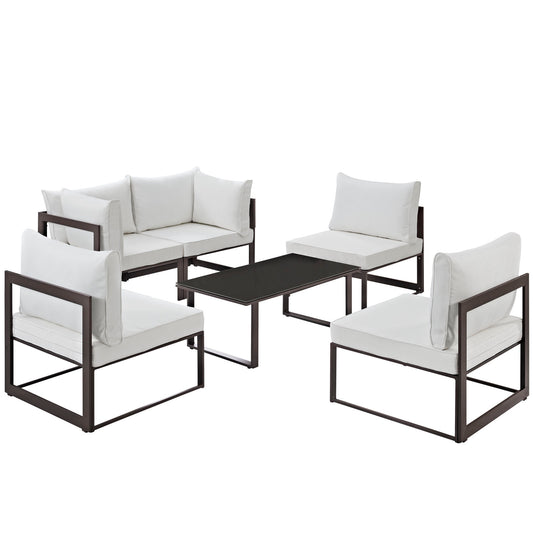 Fortuna 6 Piece Outdoor Patio Sectional Sofa Set