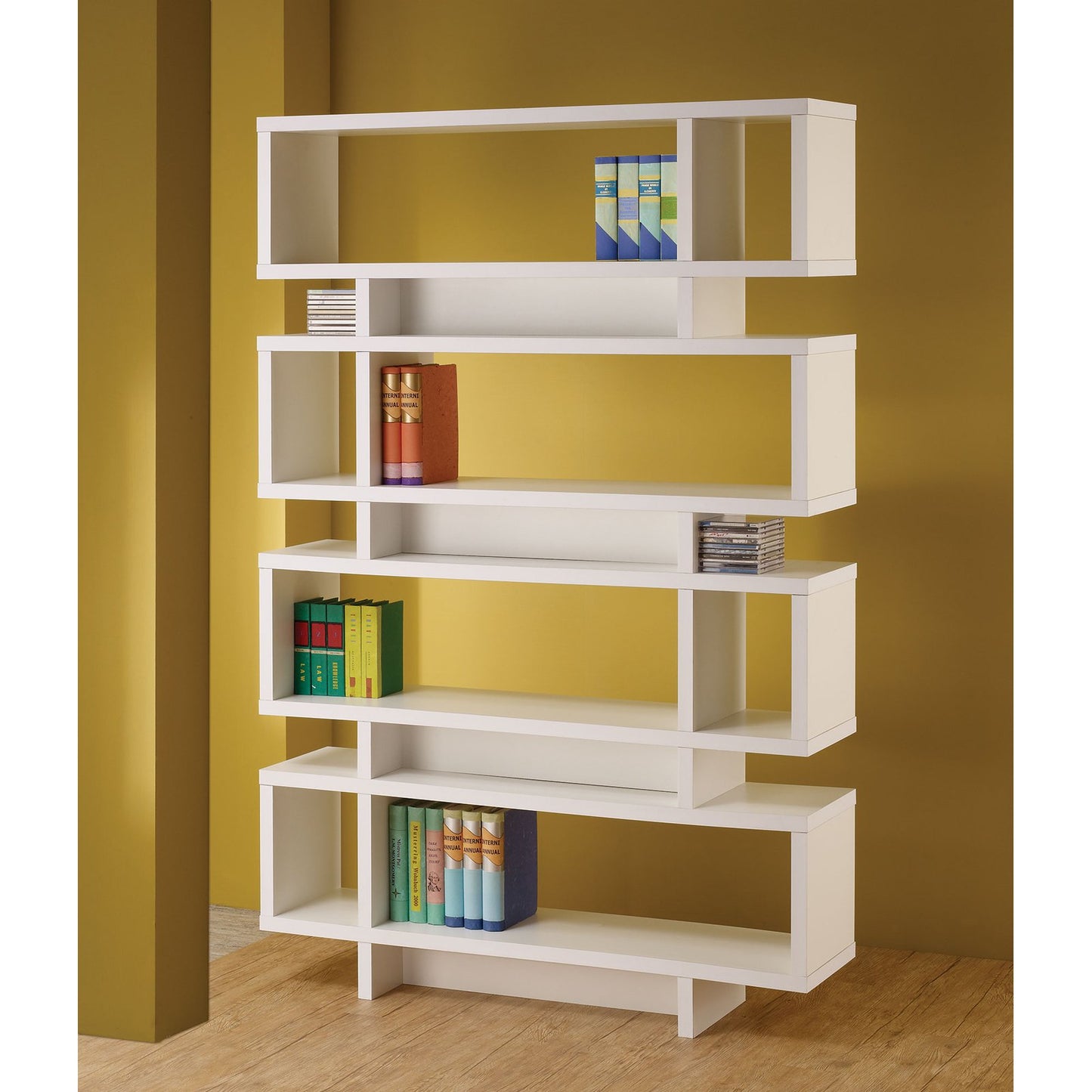 Reid 4-tier Open Back Bookcase White