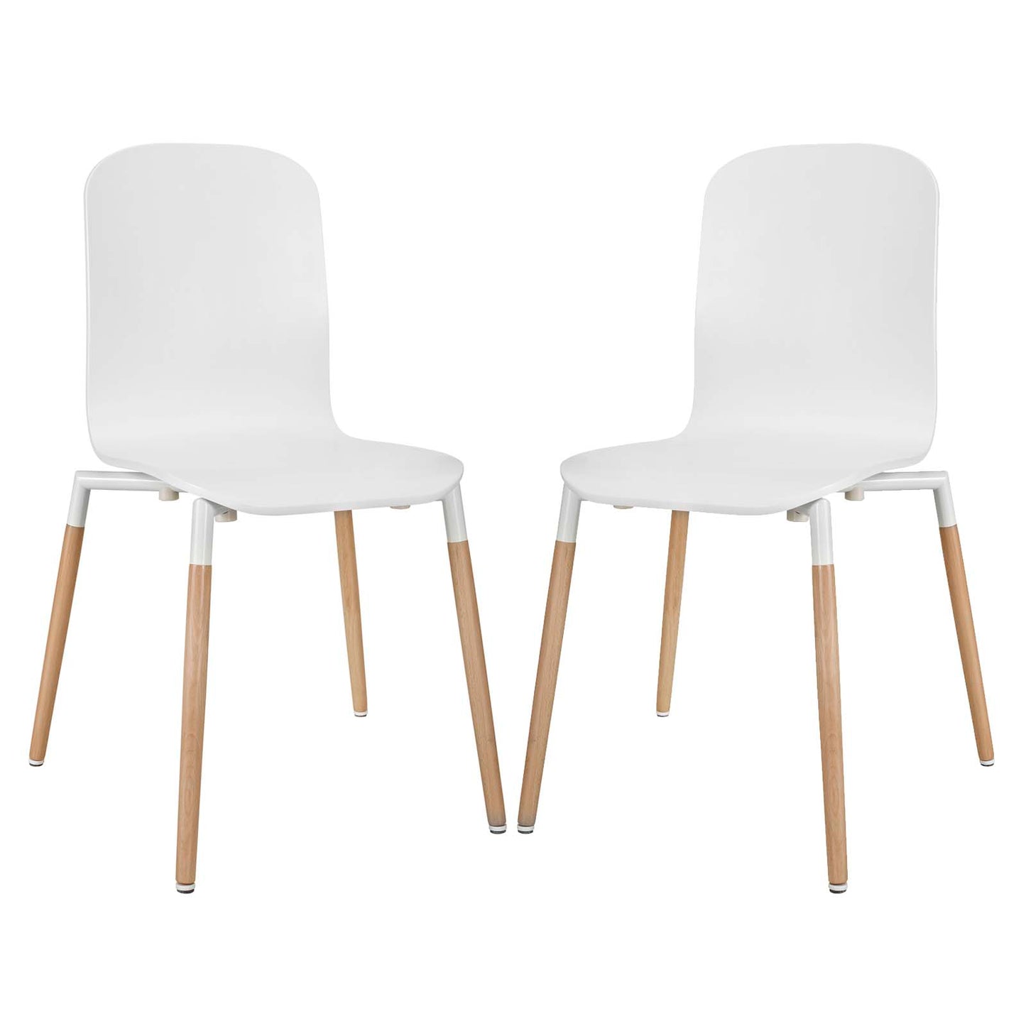 Stack Dining Chairs Wood Set of 2