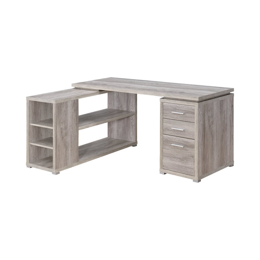 Yvette L-shape Office Desk Grey Driftwood