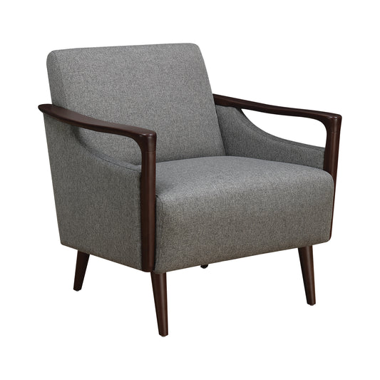 Upholstered Accent Chair Grey and Brown