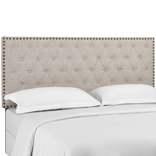 Helena Tufted Twin Upholstered Linen Fabric Headboard