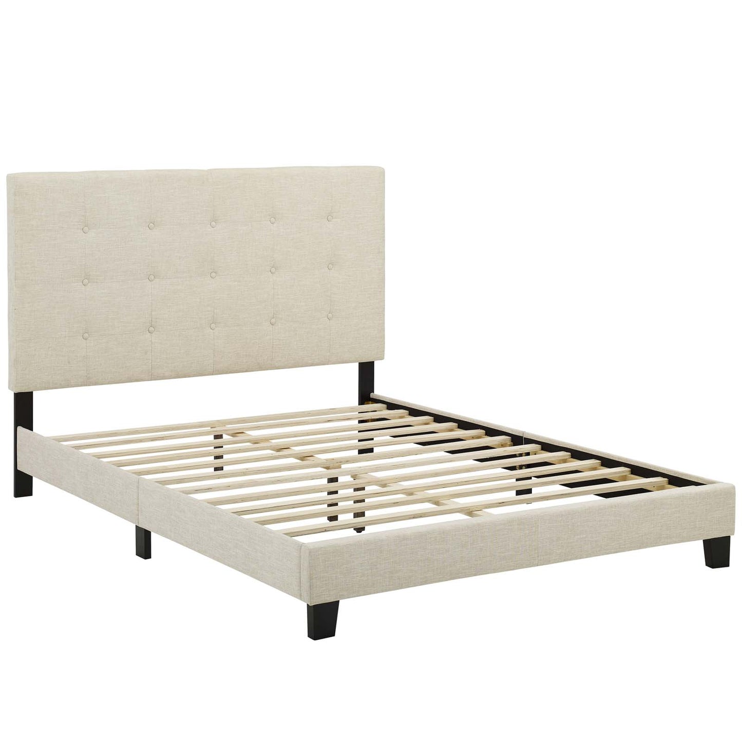 Melanie Full Tufted Button Upholstered Fabric Platform Bed