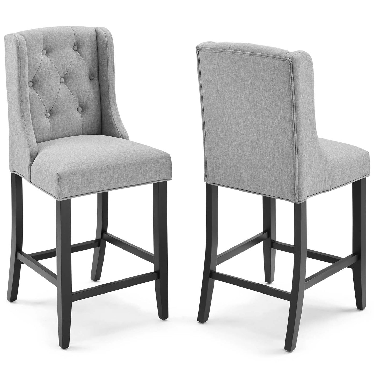 Baronet Counter Bar Stool Upholstered Fabric Set of 2