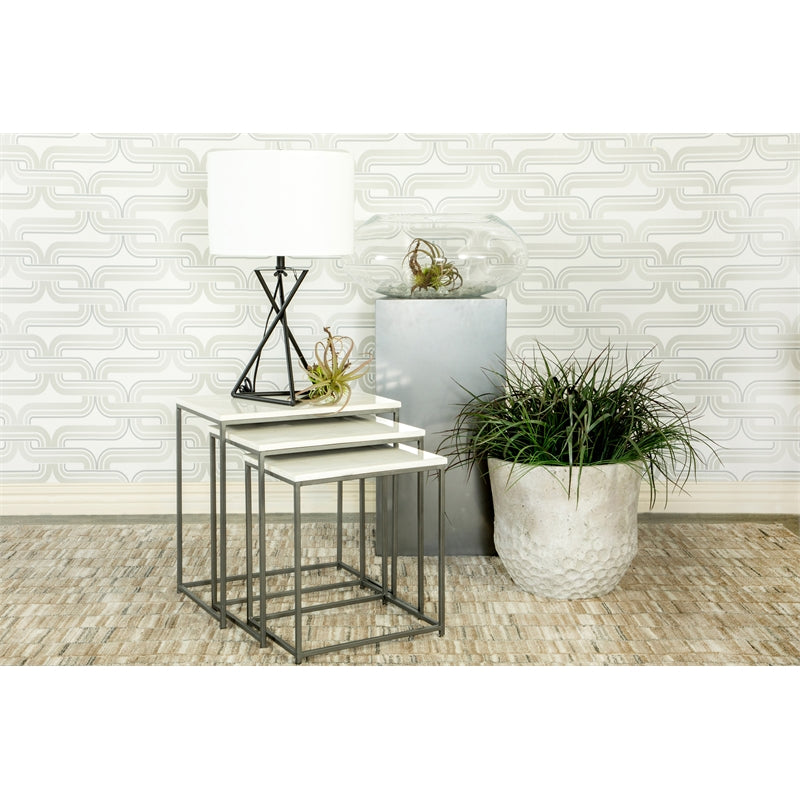 3-piece Nesting Table with Marble Top