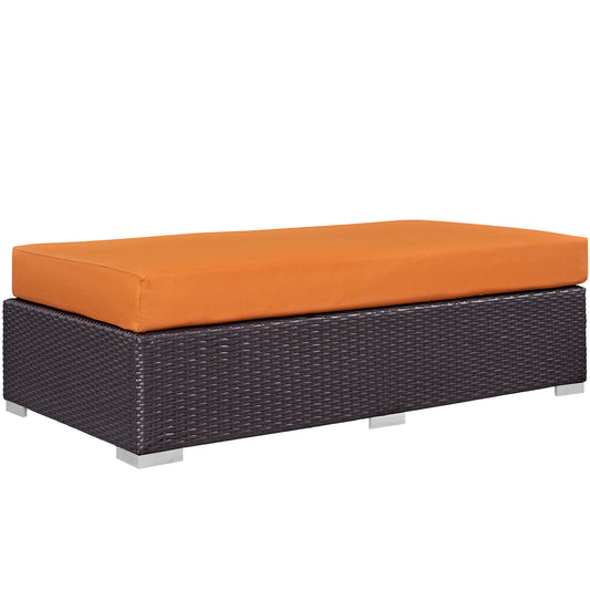 Convene Outdoor Patio Fabric Rectangle Ottoman