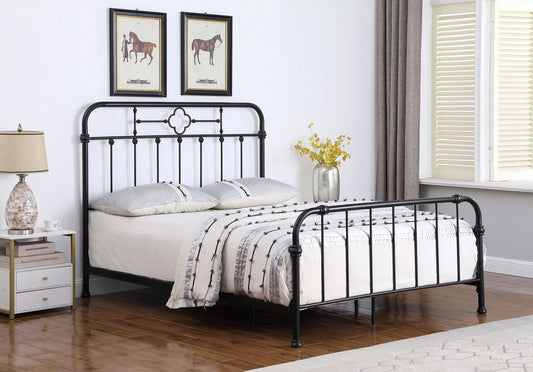 Packlan Queen Metal Panel Bed Matte Black