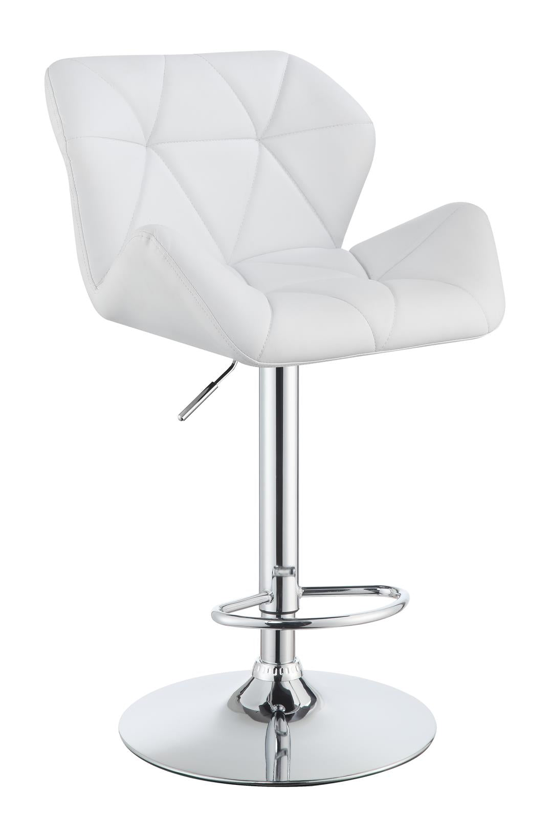 Berrington Adjustable Bar Stools Chrome and White (Set of 2)