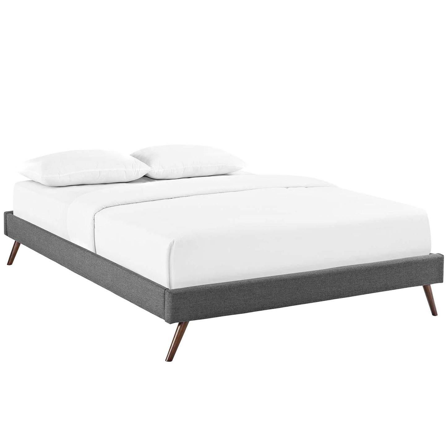 Loryn Full Fabric Bed Frame with Round Splayed Legs