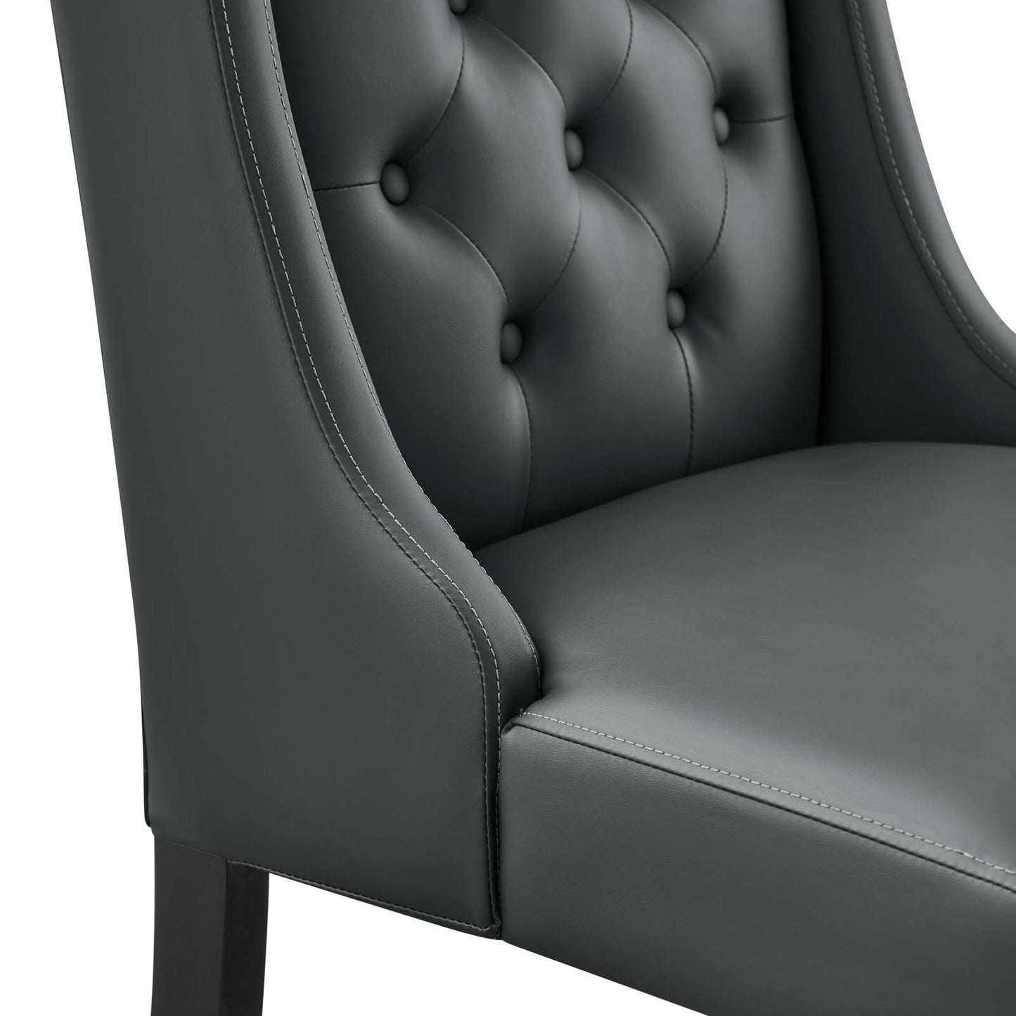 Baronet Button Tufted Vegan Leather Dining Chair