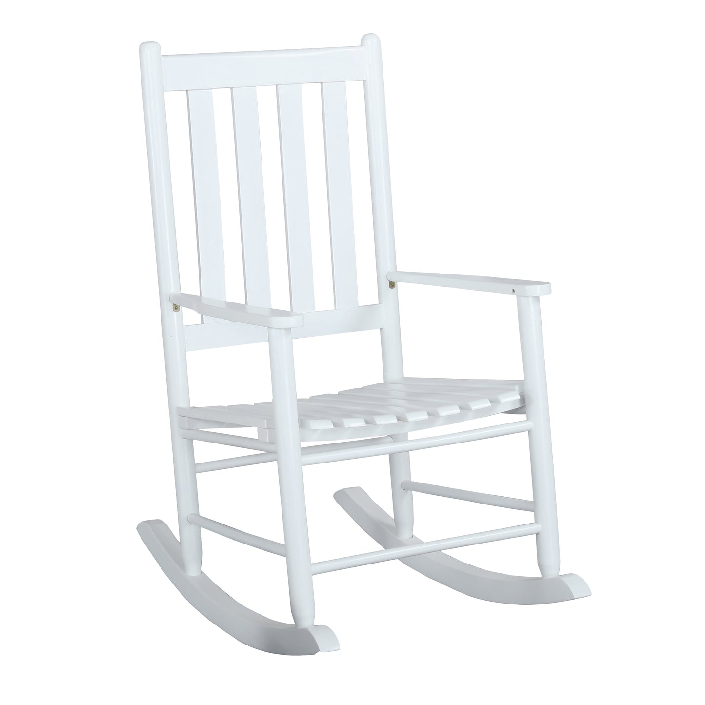 Slat Back Wooden Rocking Chair White