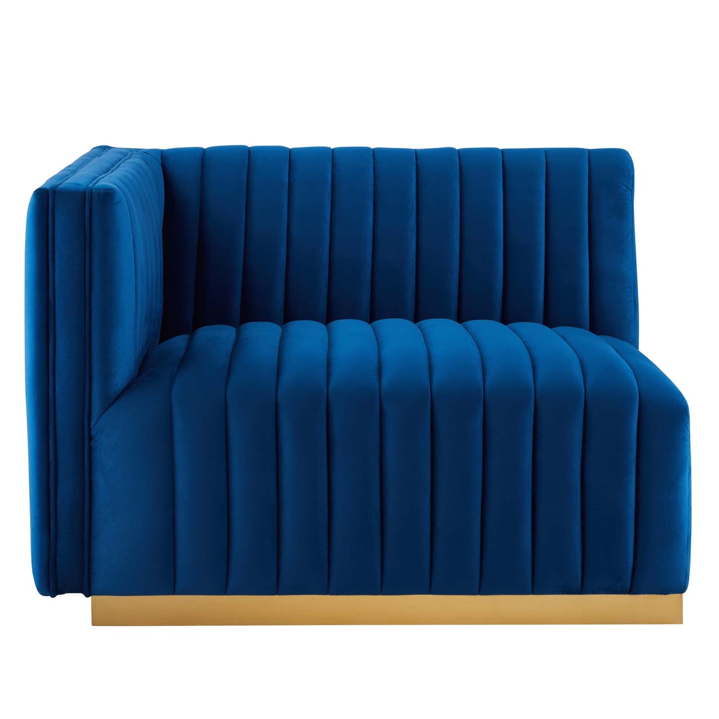Conjure Channel Tufted Performance Velvet Left-Arm Chair