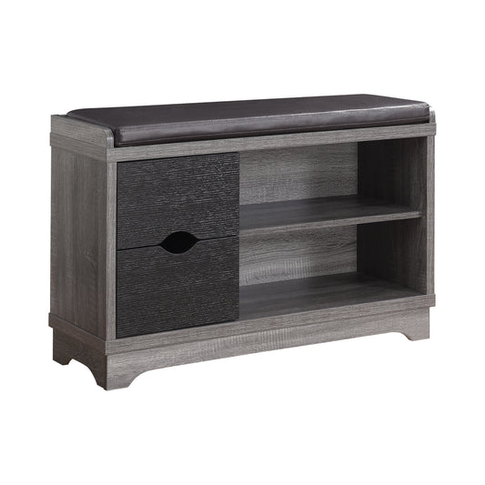 2-drawer Storage Bench Medium Brown and Black