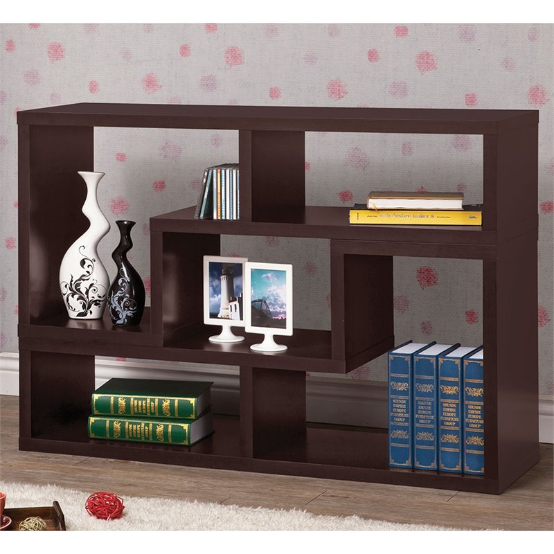 Velma Convertible TV Console and Bookcase Cappuccino